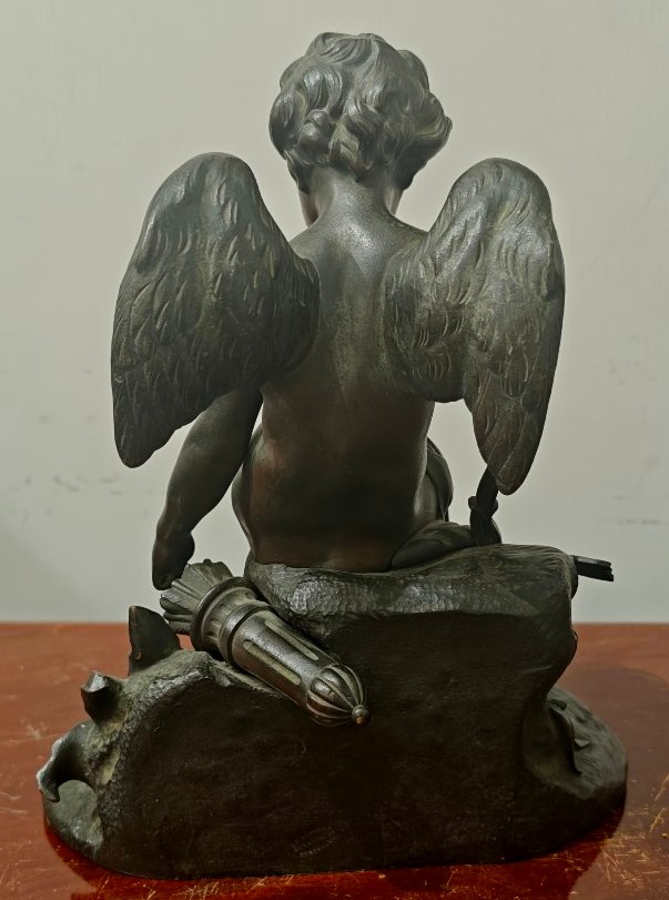 Sculpture en bronze de Cupidon XIXe siècle-photo-4