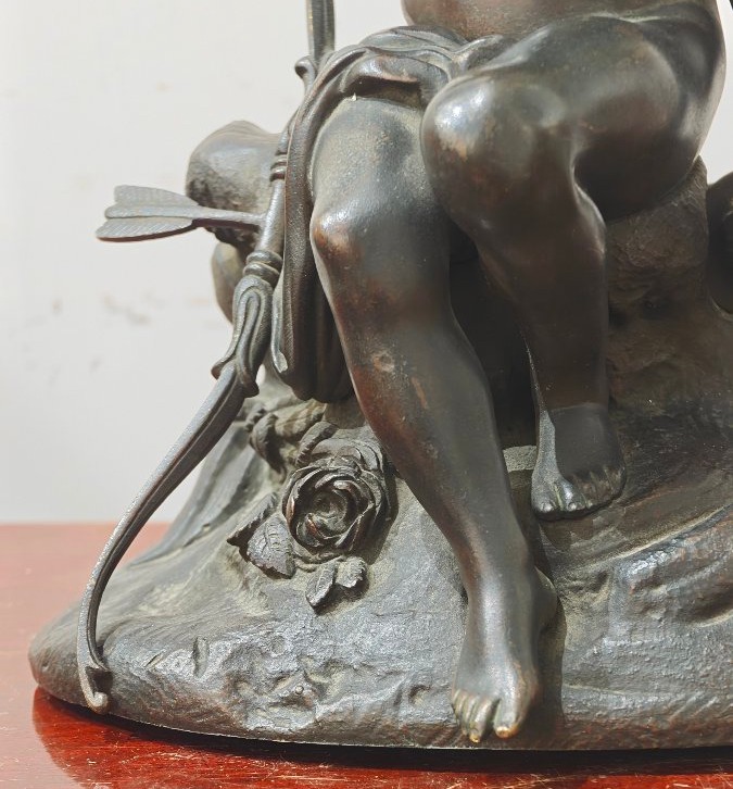 Sculpture en bronze de Cupidon XIXe siècle-photo-7