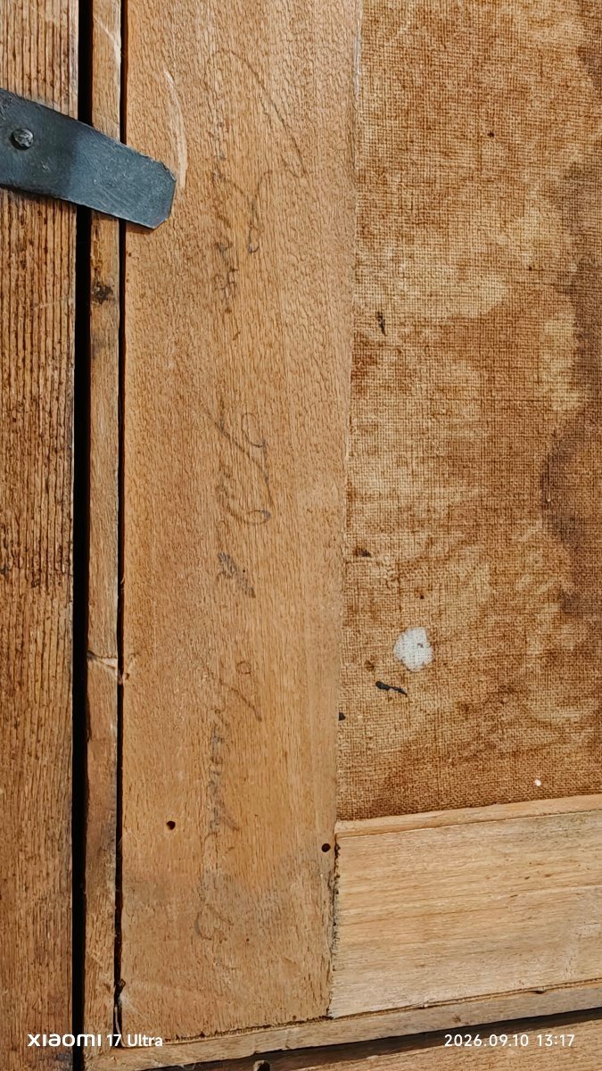 Huile sur toile du XVIIIe siècle représentant Notre-Dame des Douleurs-photo-1