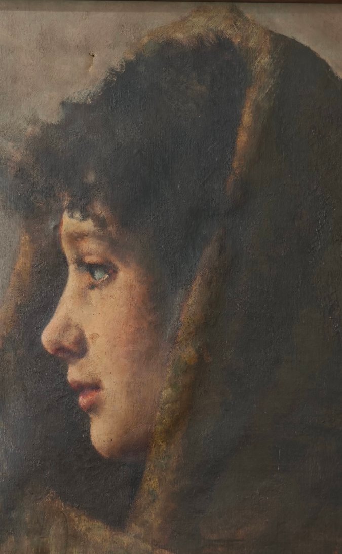 An Antique 19th-century Portrait Of A Woman By Pio Sanquirico -photo-5