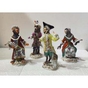 Figurines de l'Orchestre des Singes de Meissen