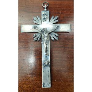 Antique Silver Crucifix, Naples, 19th Century