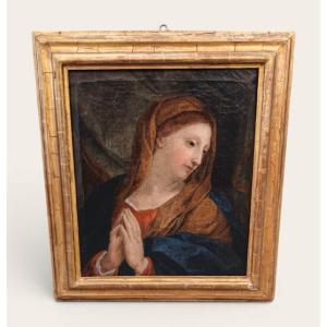 Antique Painting "praying Virgin," 18th Century - Roman School Of Maratti