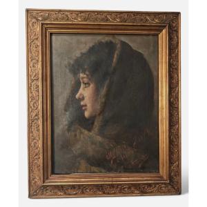 Portrait de femme ancien du XIXe siècle par Pio Sanquirico