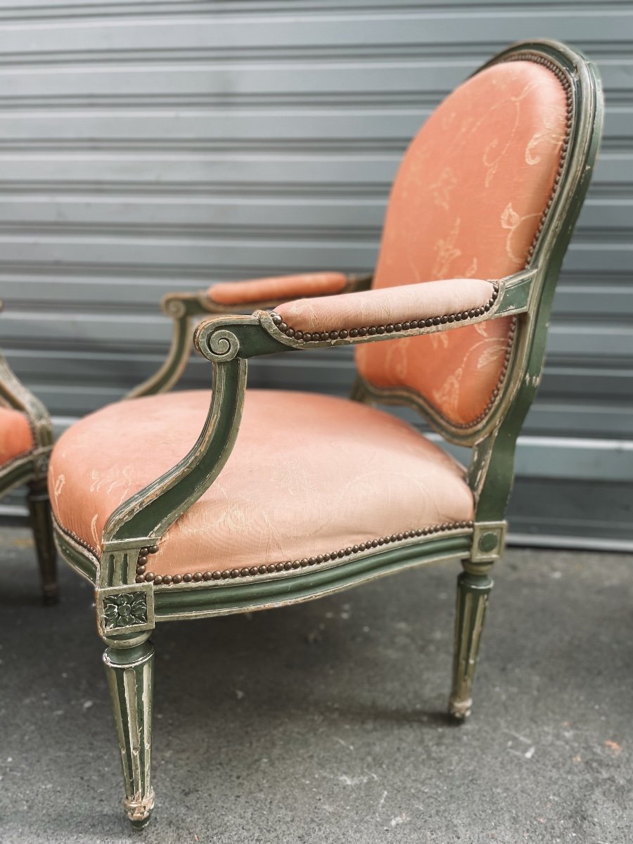 Paire De Fauteuils De Style Louis XVI-photo-3