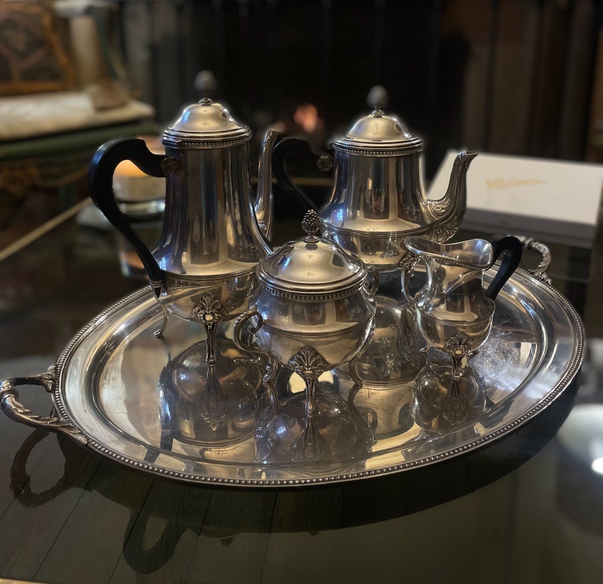 Tea / Coffee Service In Silver Metal