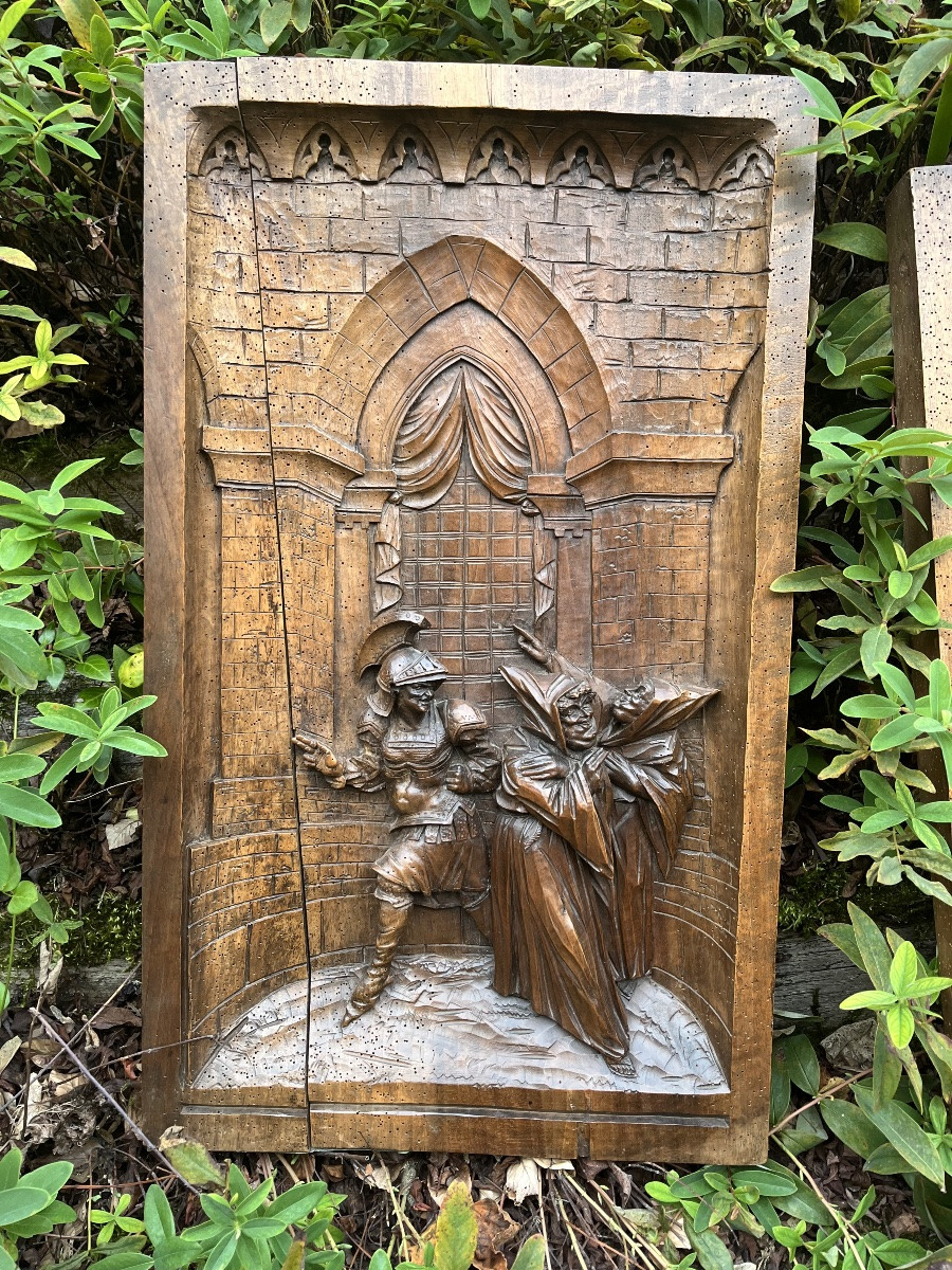 Suite de 3 panneaux en noyer -photo-3