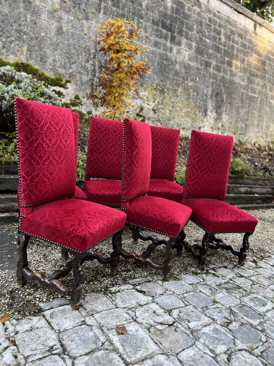 Set Of 6 Louis XIII Chairs-photo-1