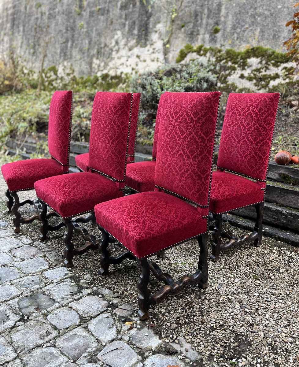 Set Of 6 Louis XIII Chairs