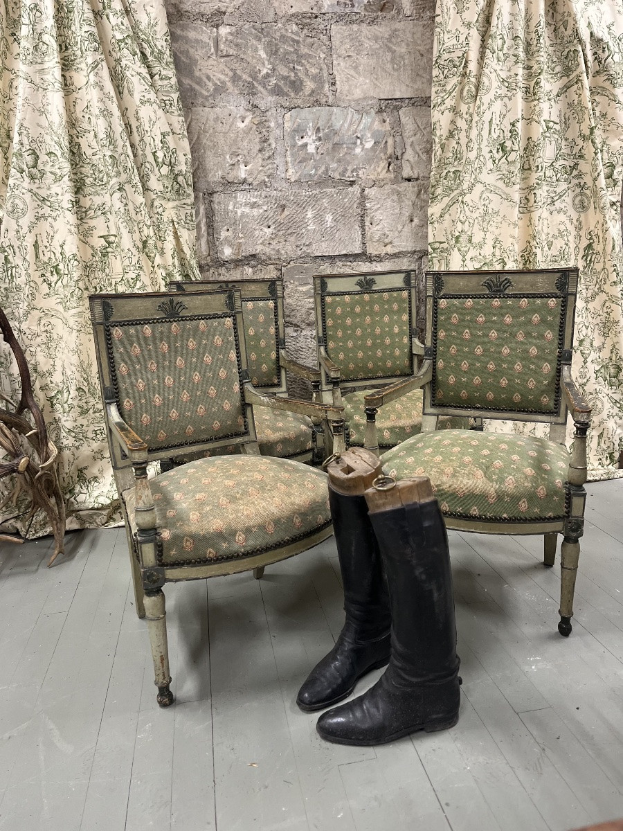 Suite de 4 fauteuils d’époque directoire -photo-3