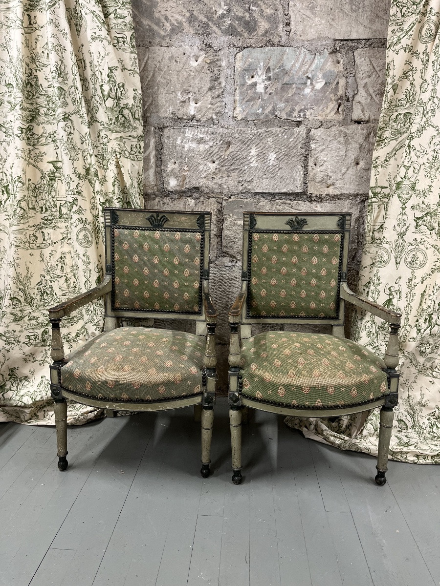 Suite de 4 fauteuils d’époque directoire -photo-4