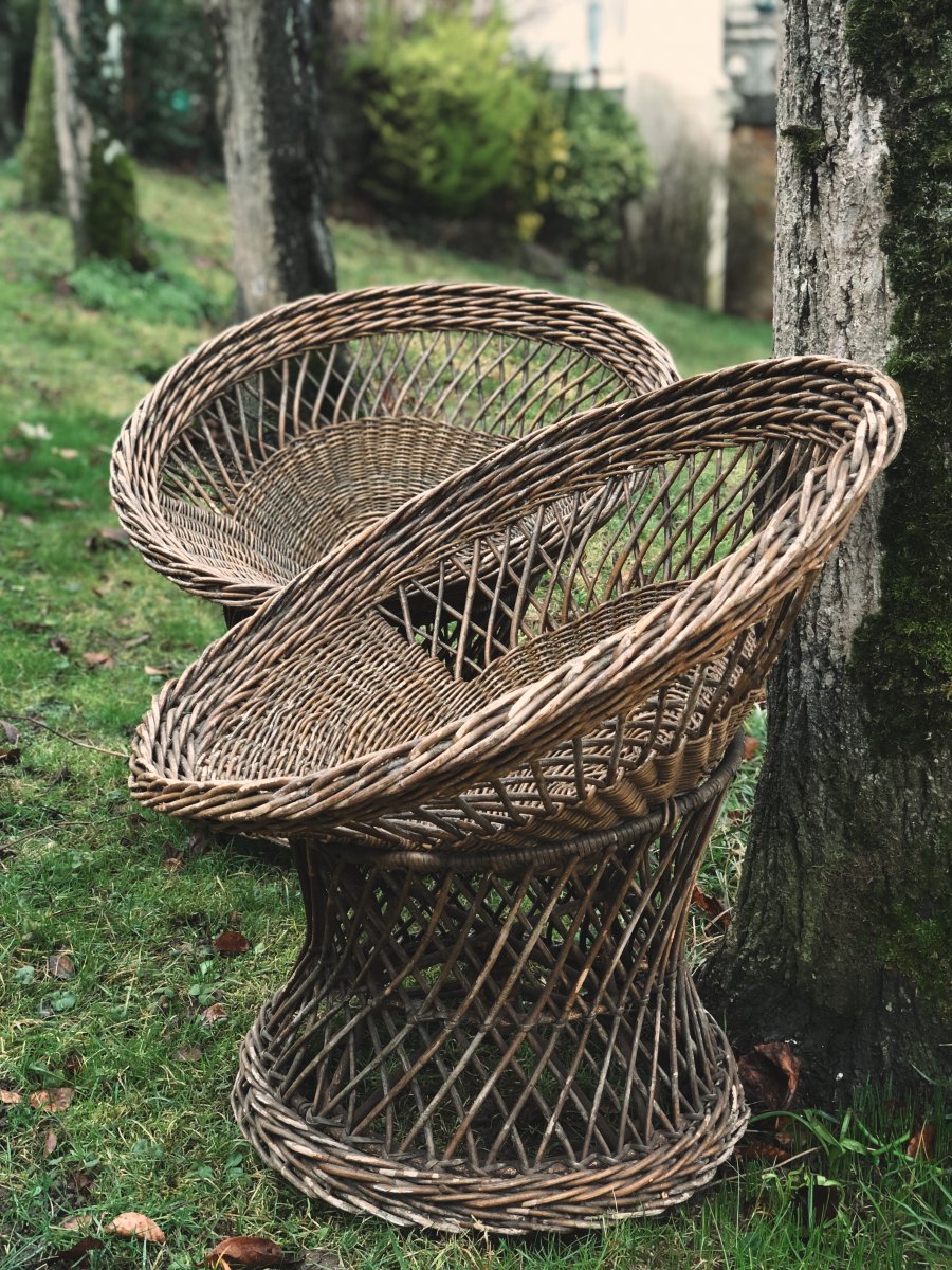 Pair Of Wicker Armchairs-photo-2