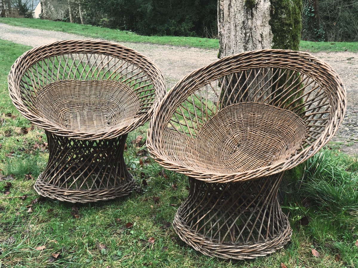 Pair Of Wicker Armchairs