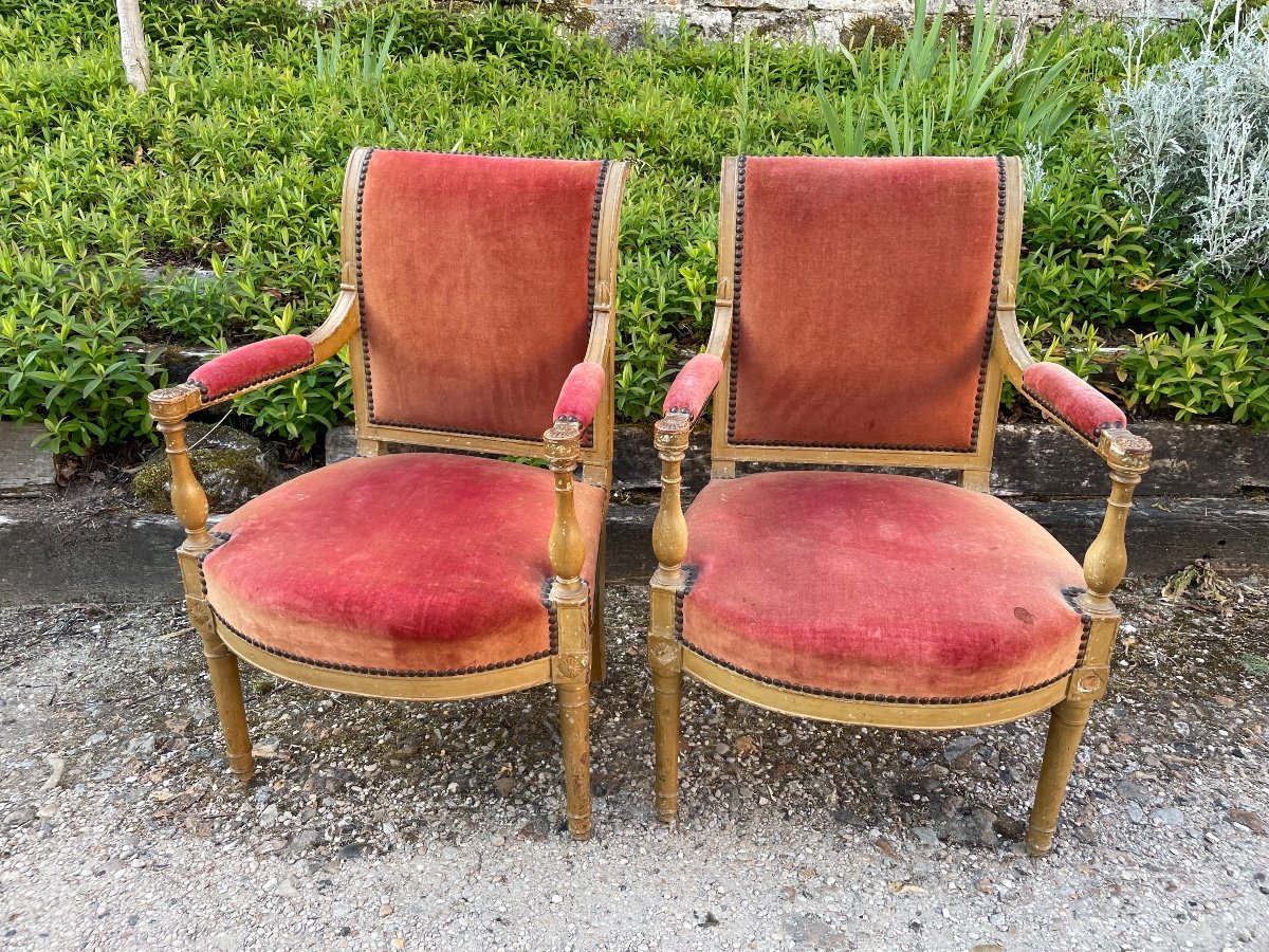 Paire De Fauteuils D’époque  Direcroire -photo-3
