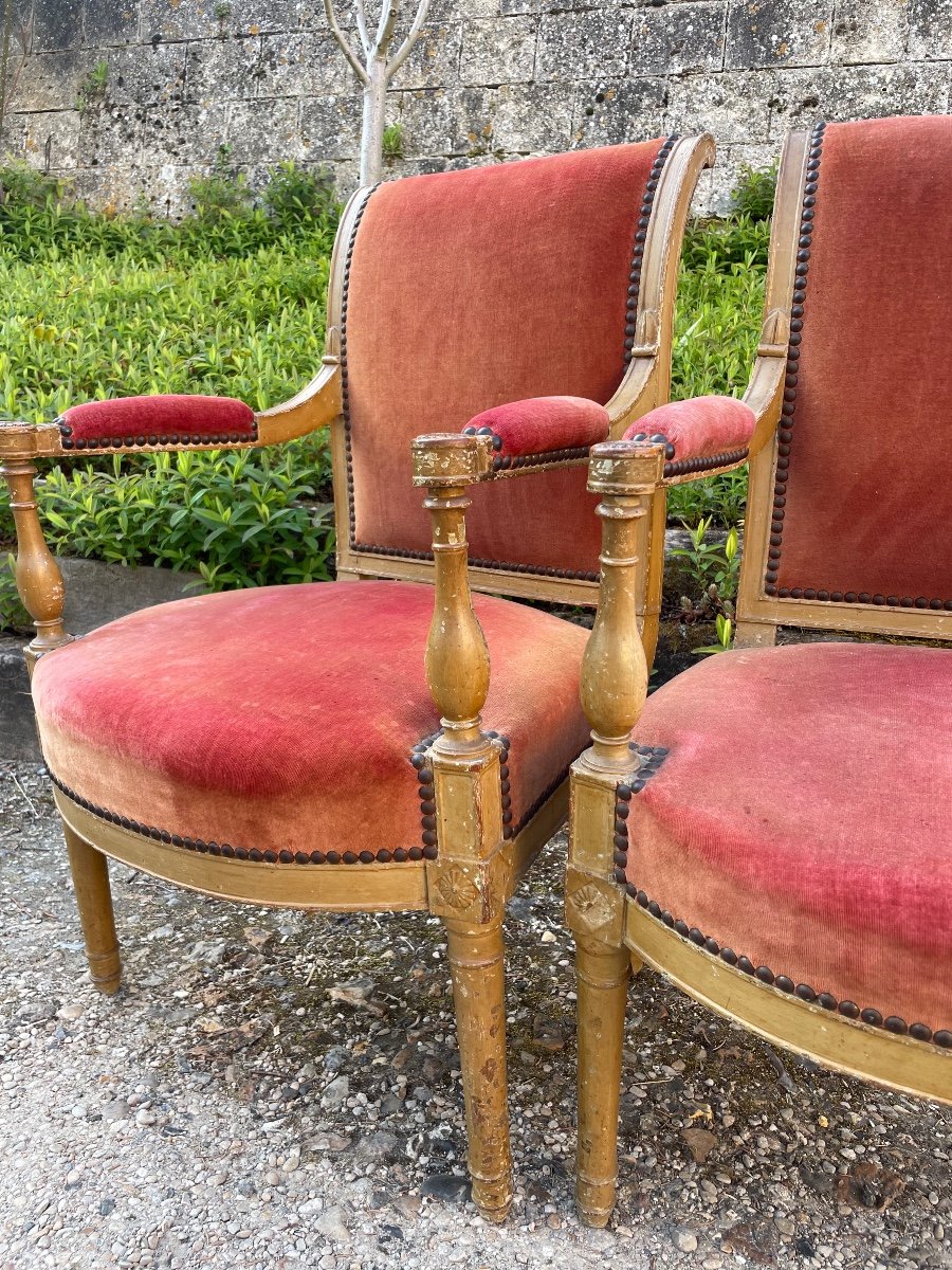Paire De Fauteuils D’époque  Direcroire -photo-4