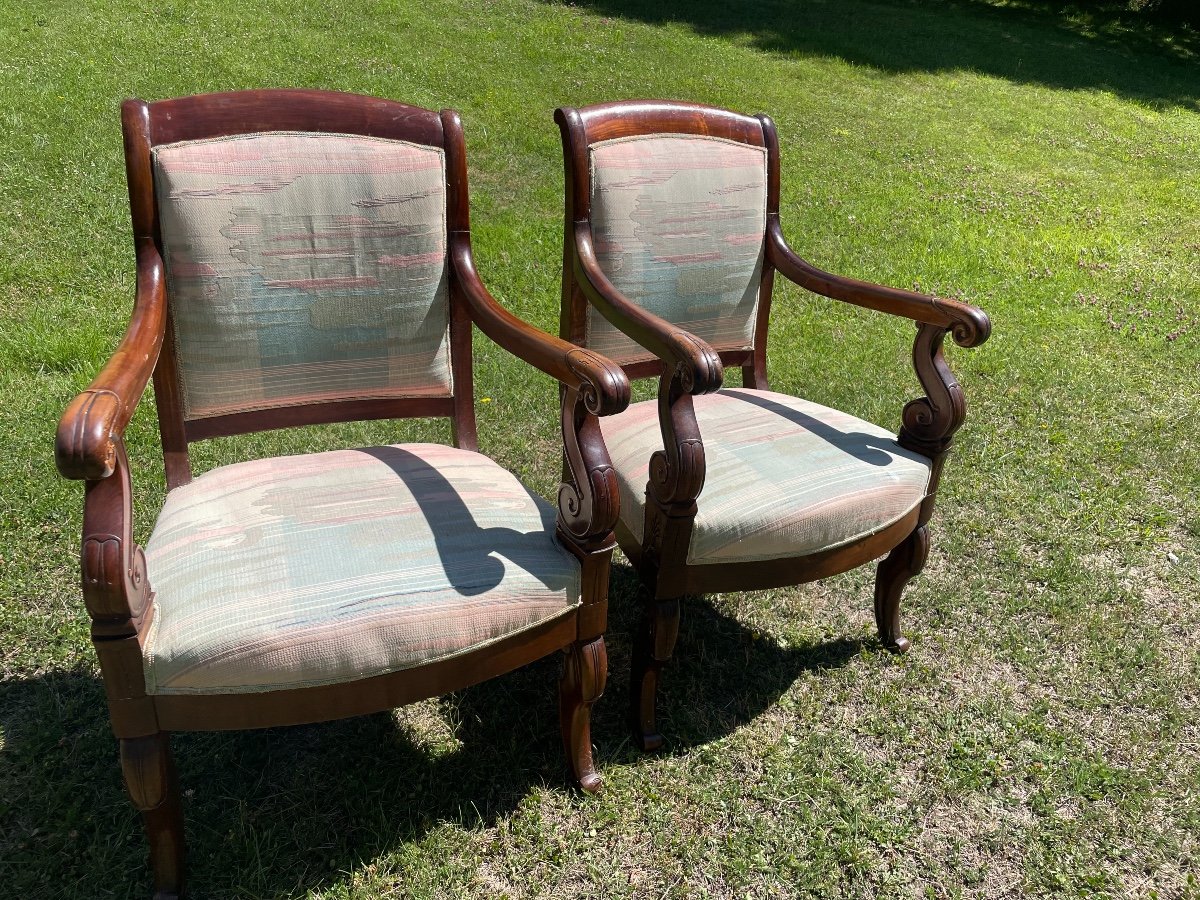 Paire De Fauteuils Restauration -photo-3