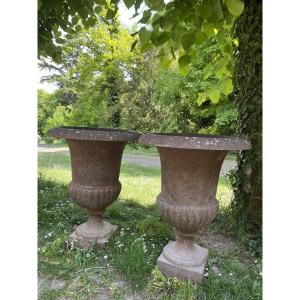 Large Paire De Vases Médicis
