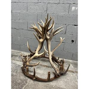 Lustre en bois de cerf 