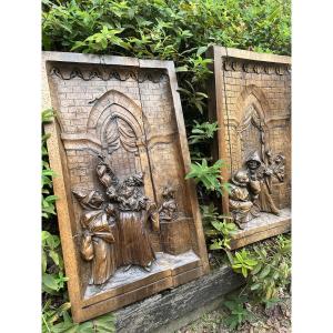 Set Of 3 Walnut Panels 
