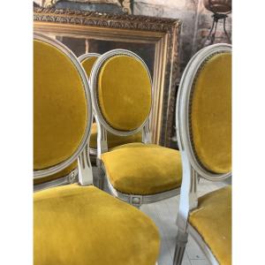 Suite de 6 chaises en velours 