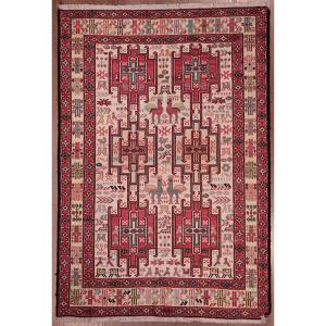 Kilim Soumak Shahsavan Silk Iran 146 X 99 Cm