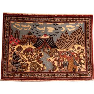 Iranian Ghoum Rug, 57 X 81 Cm