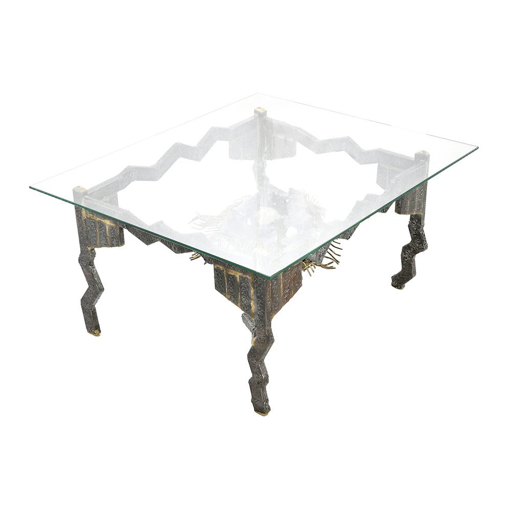  Table Basse “améthyste” Signée Henri Fernandez-photo-2