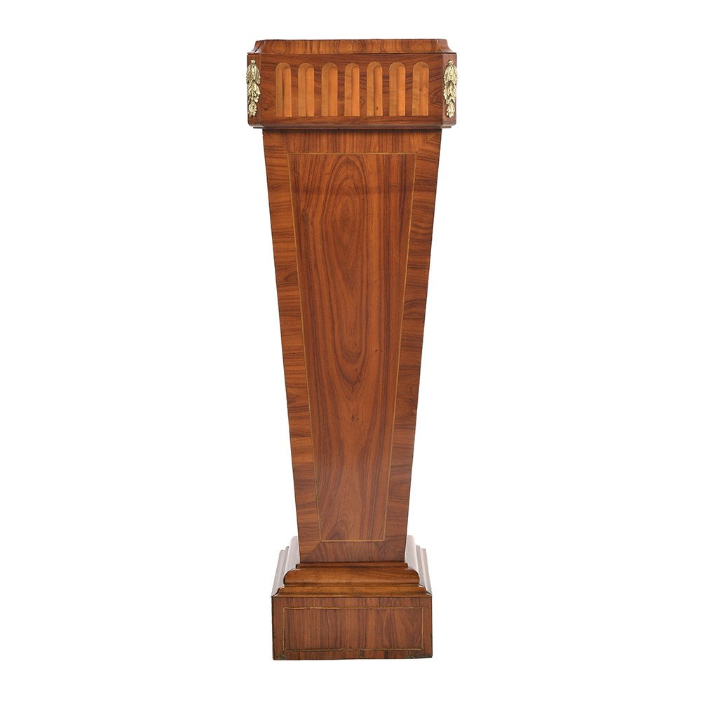 Art Deco Style Column In Marquetry-photo-2