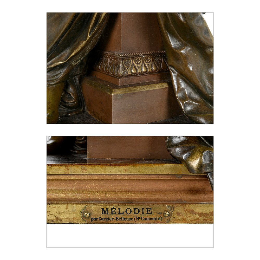 Bronze "melody" Signed Carrier-belleuse-photo-5