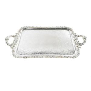 Silver Metal Serving Tray