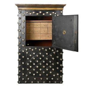 Imposing Studded Safe From The 18th Century