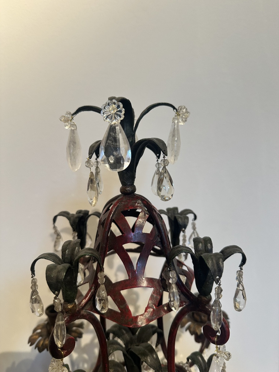 Rock Crystal And Glass Candelabra Attributed To Baguès-photo-2