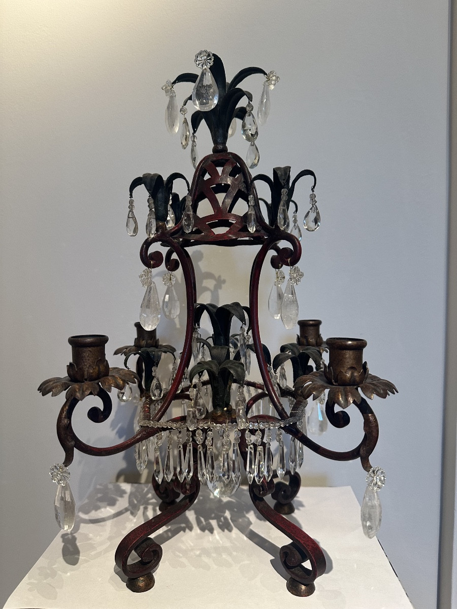 Rock Crystal And Glass Candelabra Attributed To Baguès