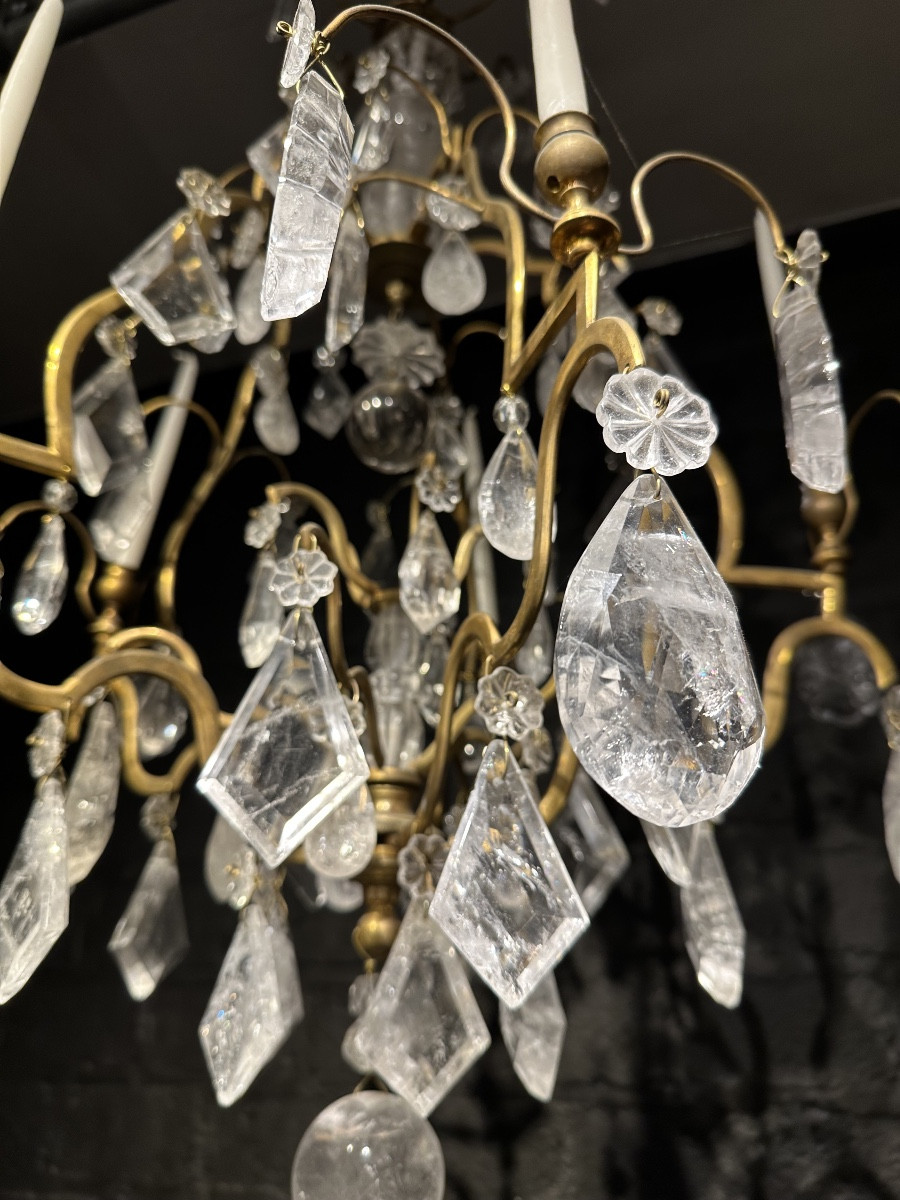 Lustre cage en cristal de roche -photo-2