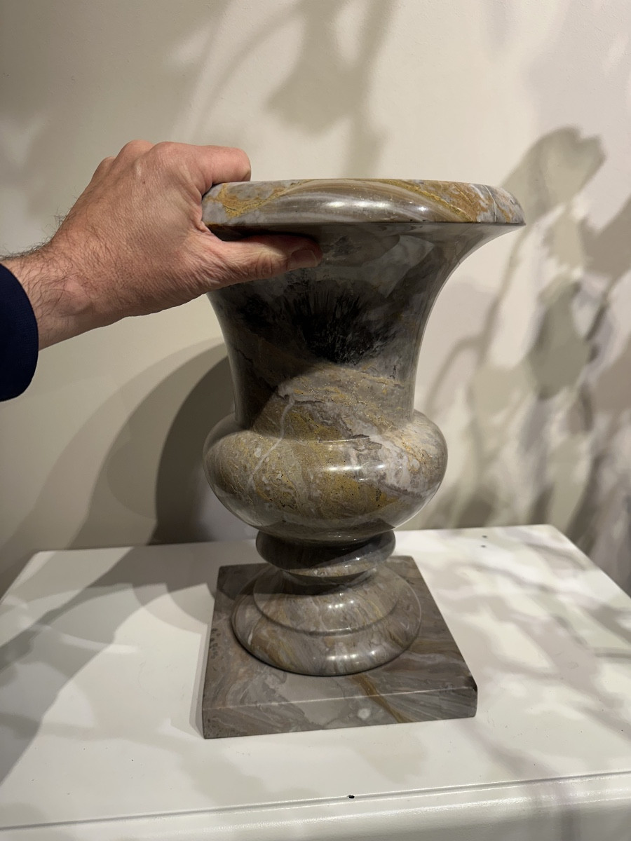 Vase Medici en Marbre XIXe-photo-2