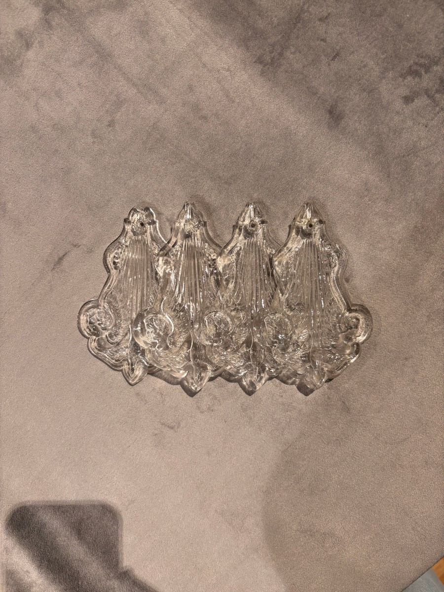 Lot de 4 plaquettes en cristal avec chérubins et colombe (lot de quatre)-photo-3