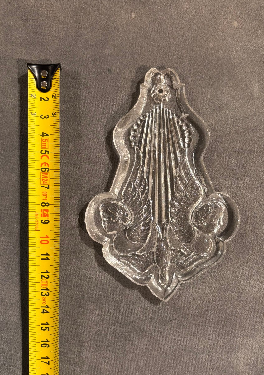 Lot de 4 plaquettes en cristal avec chérubins et colombe (lot de quatre)-photo-1