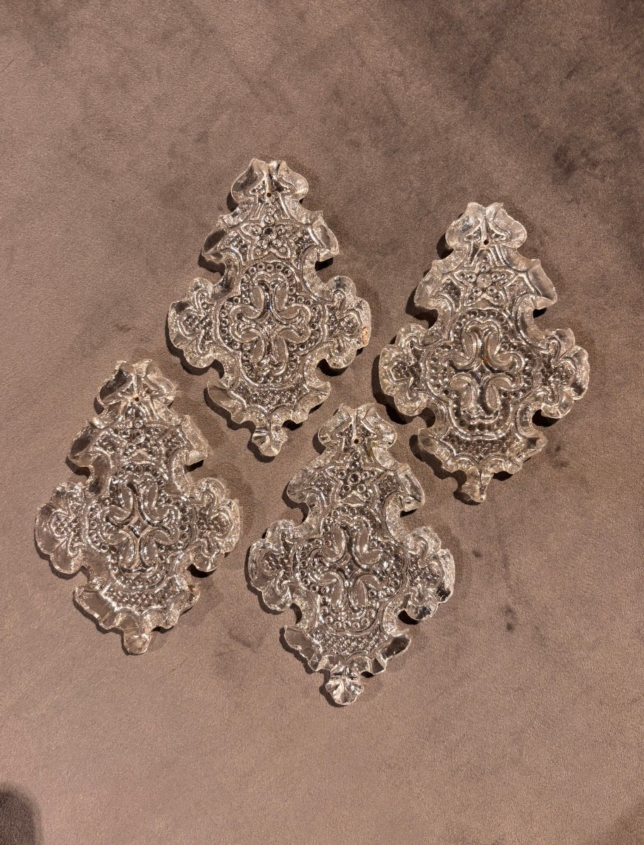 Lot With 10 Crystal Pendants For Chandelier , With Cross And Star, Neogothic-photo-3