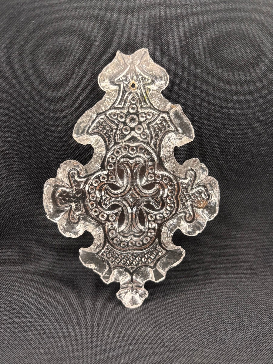 Lot With 10 Crystal Pendants For Chandelier , With Cross And Star, Neogothic