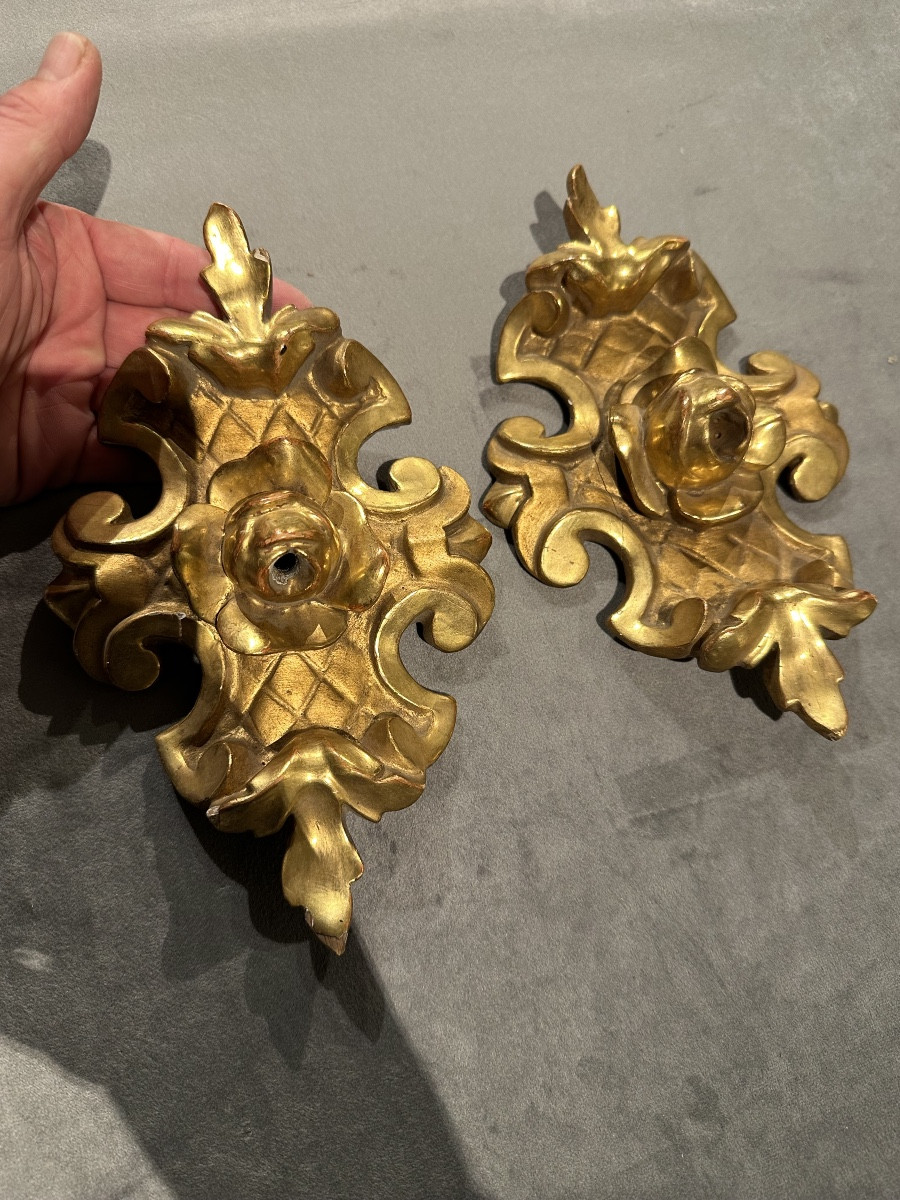 Pair Of 19th-century Giltwood Elements-photo-2