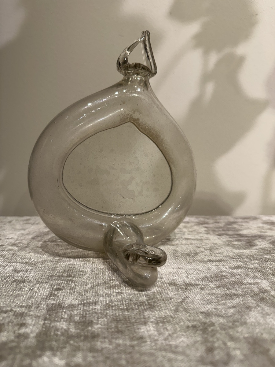 Lampe a huile  en verre XVIIIe 