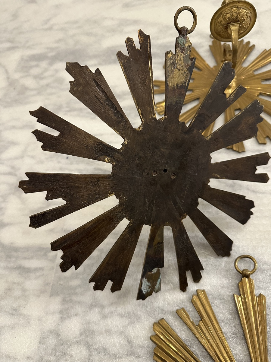 Suite de 4 appliques soleil XIXe-photo-1
