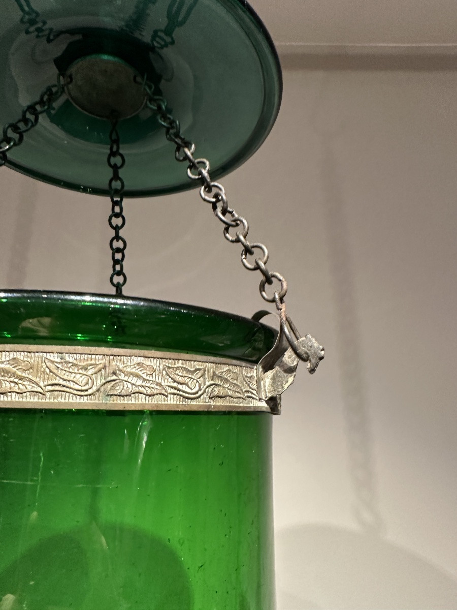 Lanterne en verre Vert  XIXe-photo-3