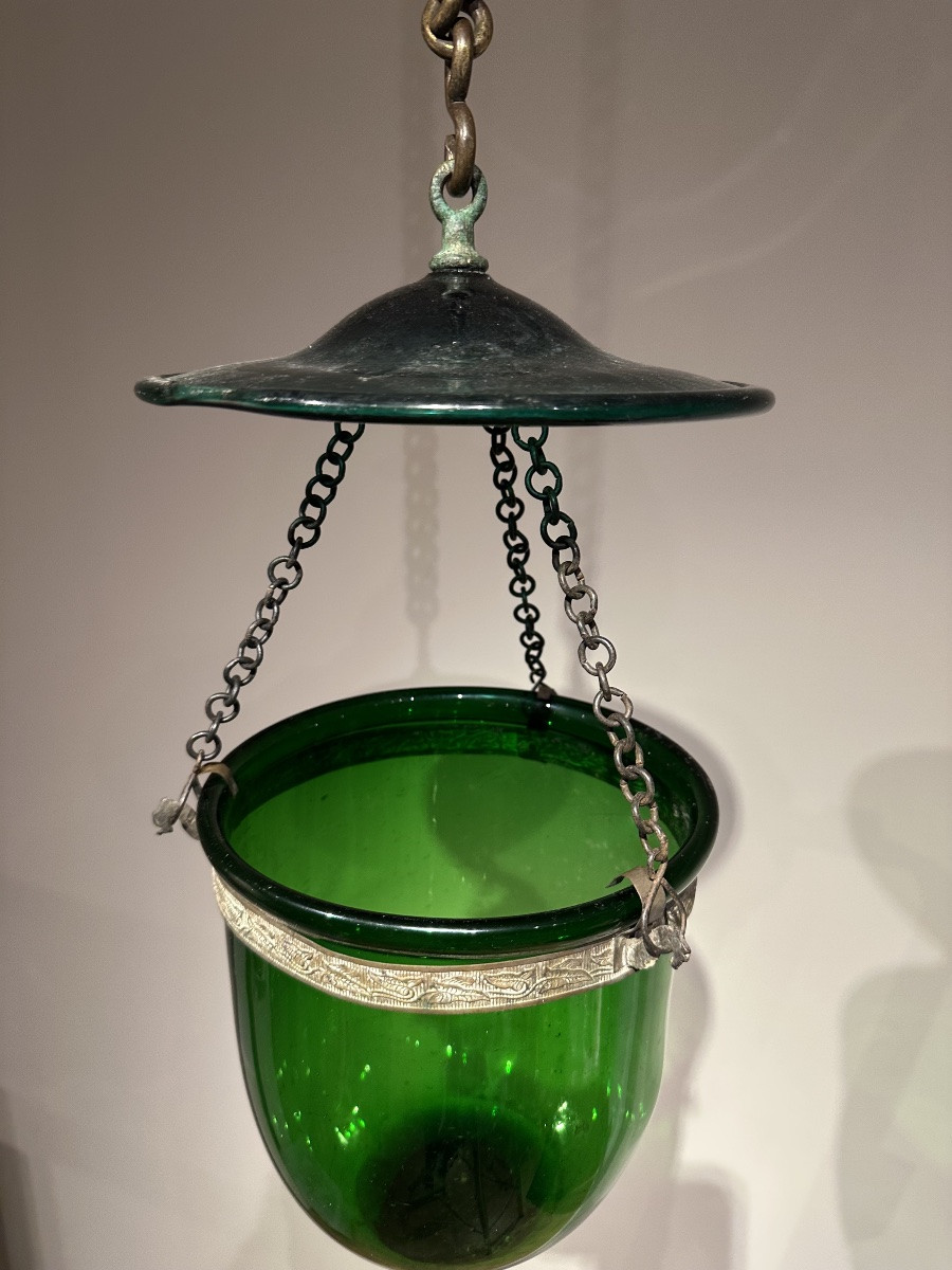 Lanterne en verre Vert  XIXe-photo-4