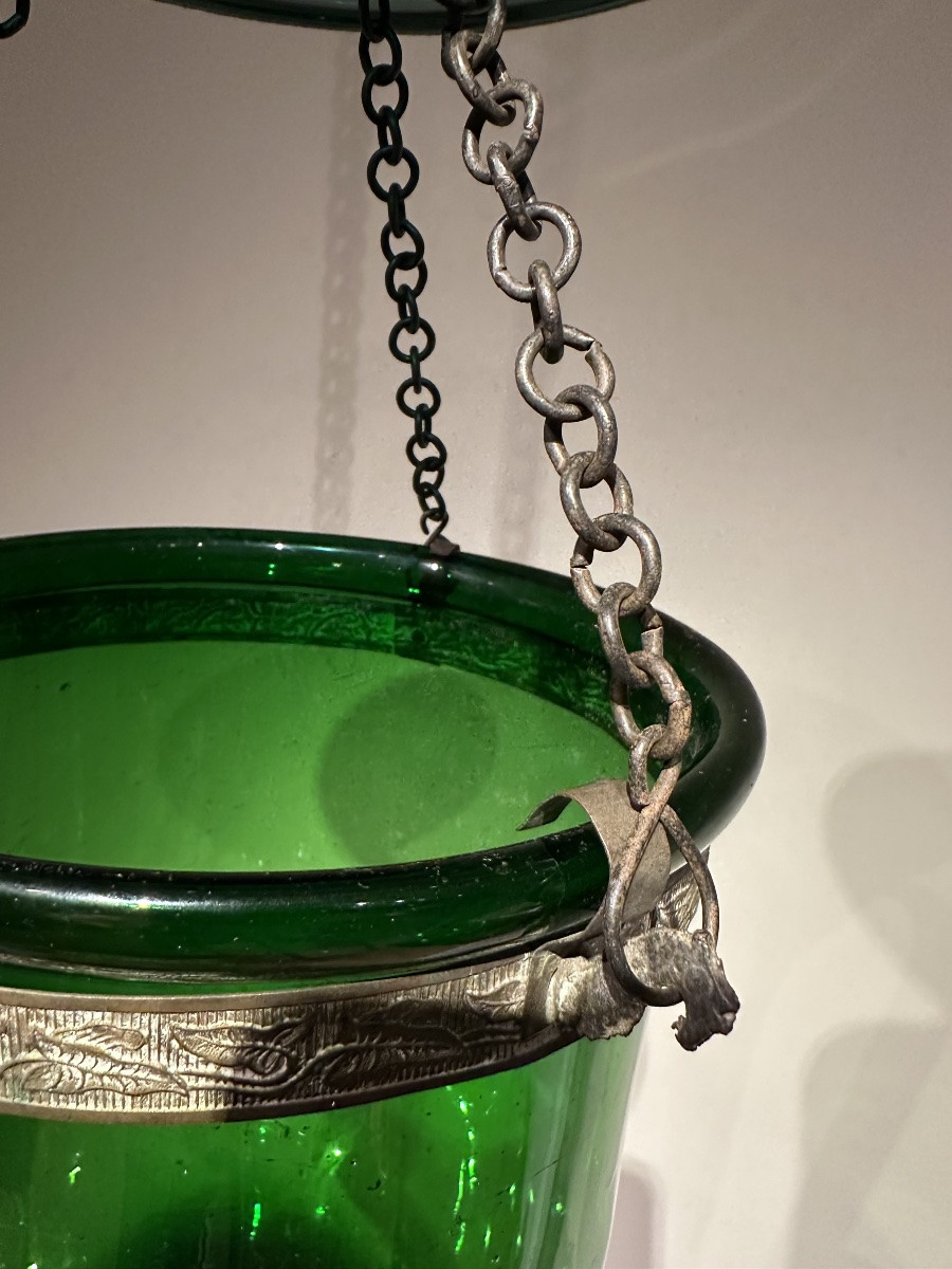 Lanterne en verre Vert  XIXe-photo-1