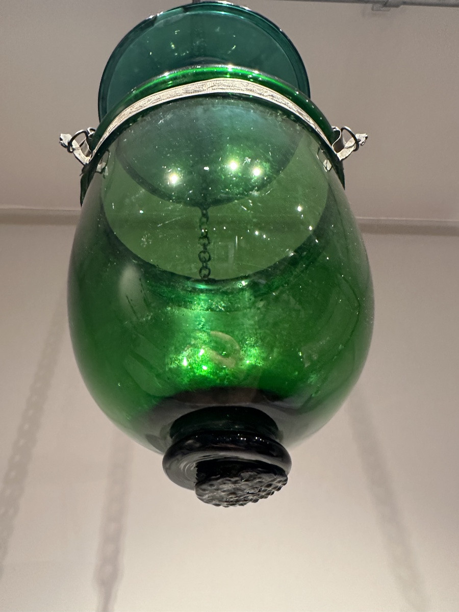 Lanterne en verre Vert  XIXe-photo-2