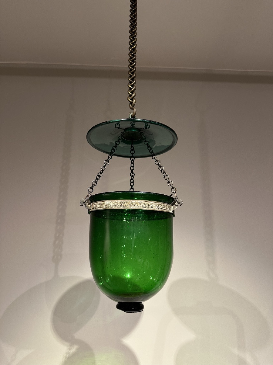 Lanterne en verre Vert  XIXe