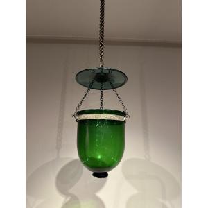 Lanterne en verre Vert  XIXe