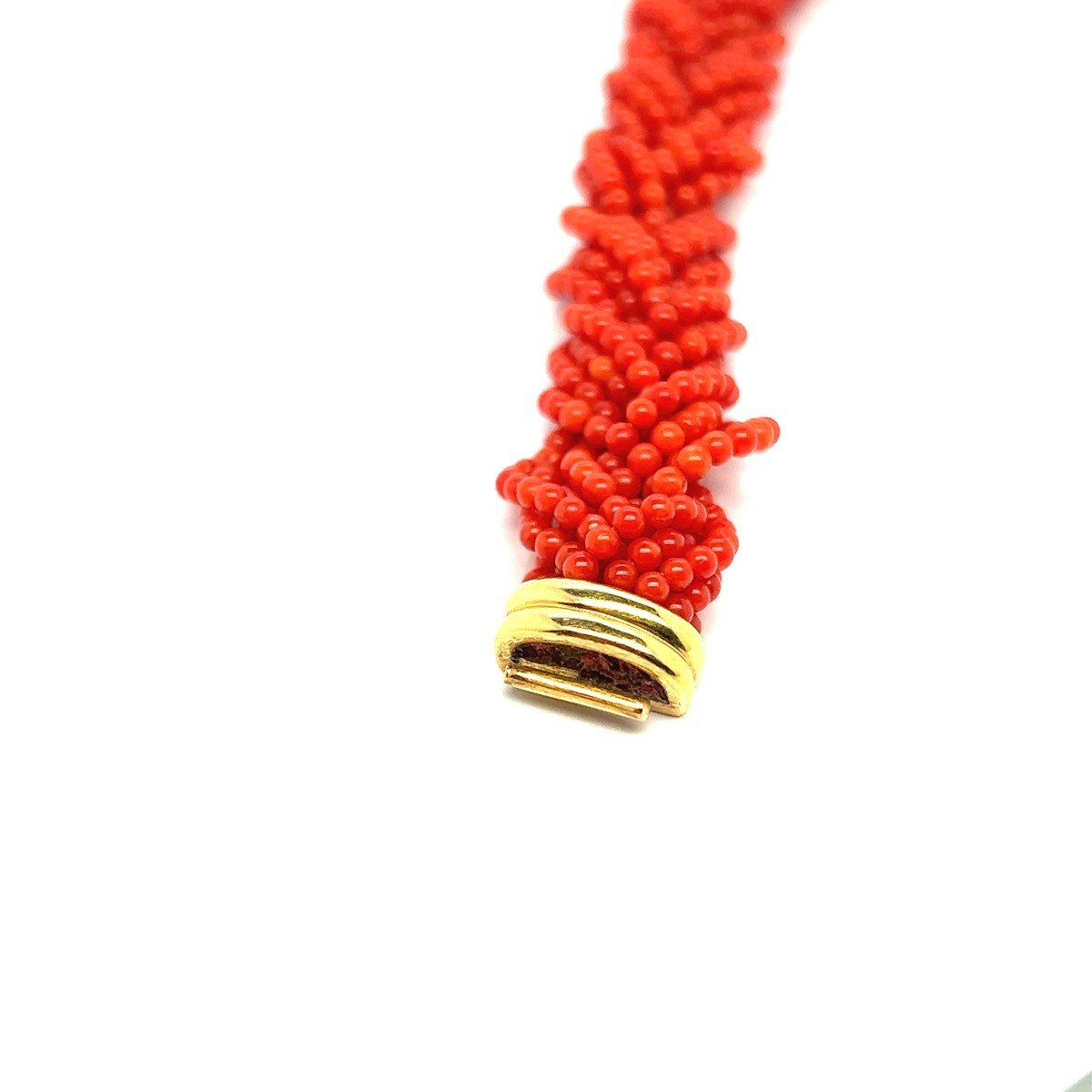 18k Yellow Gold Coral Bracelet-photo-3