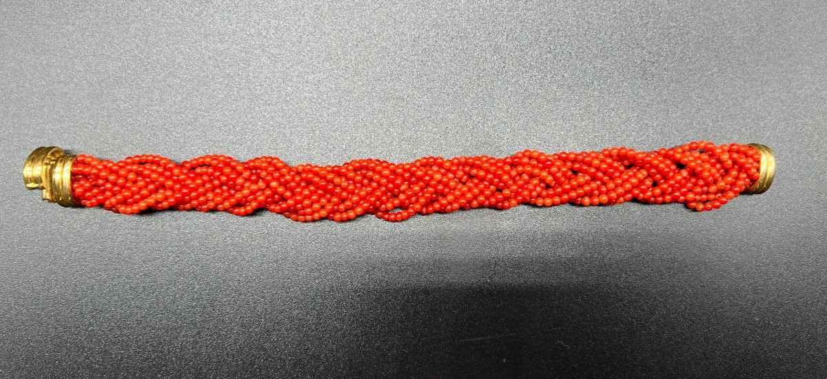 18k Yellow Gold Coral Bracelet-photo-1